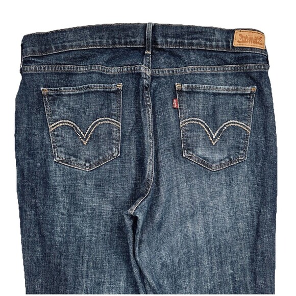 Levis 515 Bootcut Jeans 12 (33x30.5) Blue Dark Wash Denim High Mid Stretch Women - Picture 10 of 11